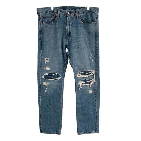 Levi's Other - Levi's 513 Slim Straight Jeans Men's 34x32 Distressed Medium Wash Denim